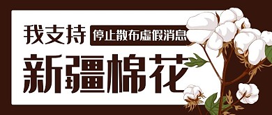 我支持新疆棉花棉花棕色简约公众号首图