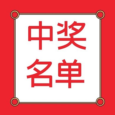 微信公众号次图中奖名单通知醒目