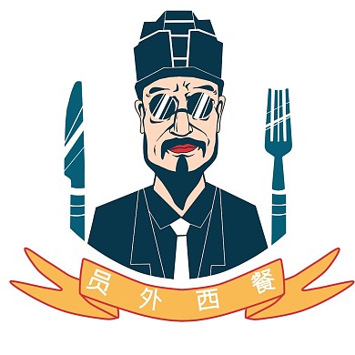 蓝色人物中文食品LOGO