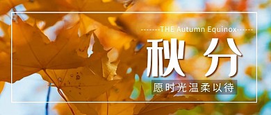二十四节气秋分黄色摄影风公众号首图