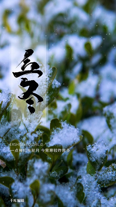 立冬叶子绿色创意海报