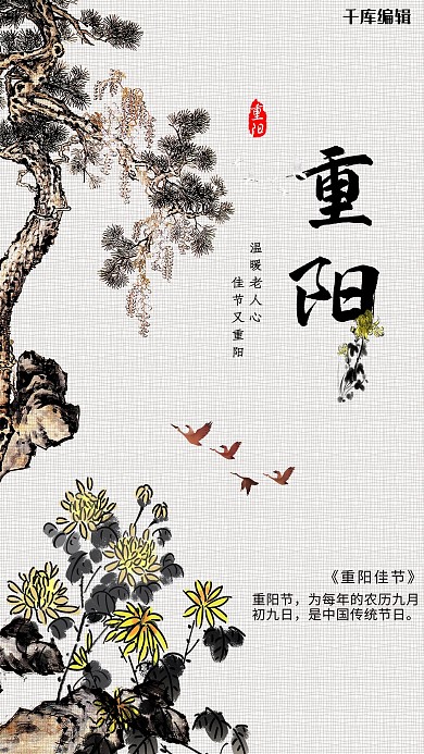 中国风重阳赏菊海报