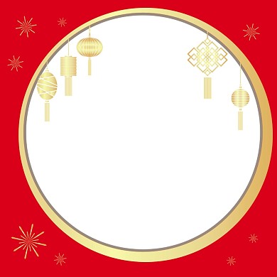 新年红金喜庆头像框拍照框微信头像