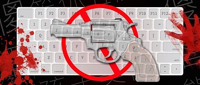 网络暴力键盘枪黑色漫画公众号首图