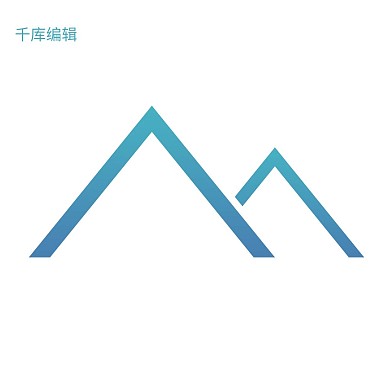 创意蓝色简笔画山脉LOGO