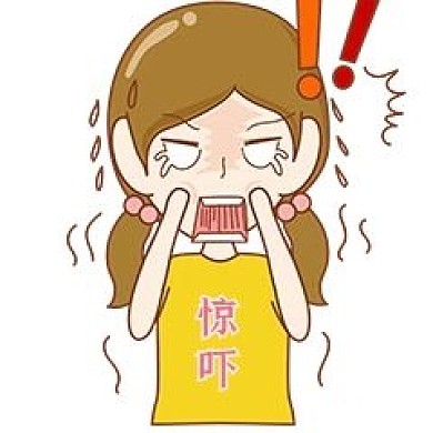 女孩惊吓表情矢量图新媒体表情包