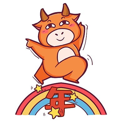 搞怪黄牛跨年创意表情包
