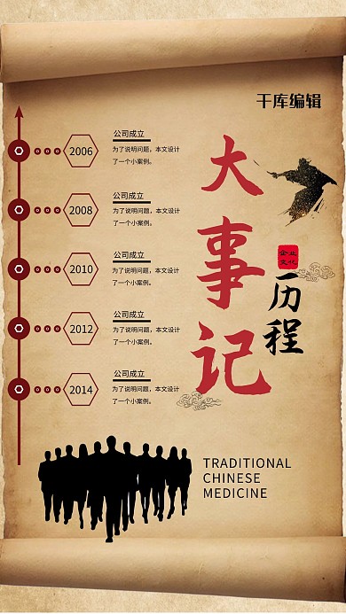 企业发展团队褐色简约海报