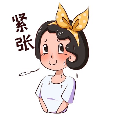 黄发带女孩紧张表情包