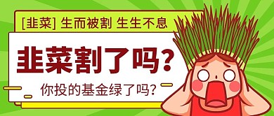 韭菜割了吗基金理财绿色卡通公众号首图