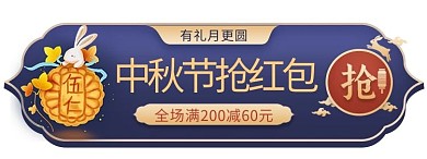 中秋 狂欢优惠券 渐变促销胶囊图banner