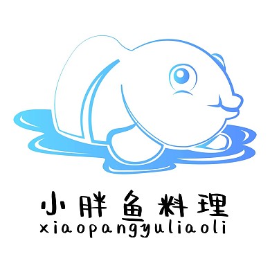 蓝色线条小鱼LOGO