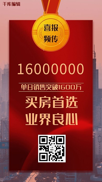 开单喜报红色大气开单宣传海报