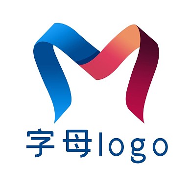 彩色丝带字母LOGO
