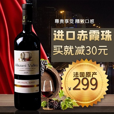 进口赤霞珠红酒黑色简约电商主图