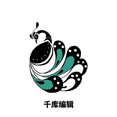 孔雀LOGO矢量插画