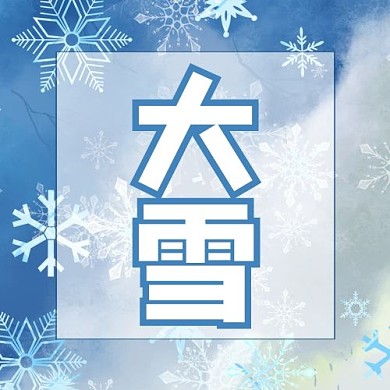 24节气大雪雪花蓝色简约仿真公众号次图