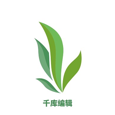 蓝绿色叶子logo元素