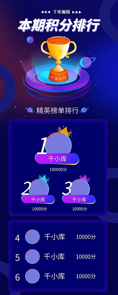 活动手机会员积分排行营销长图H5
