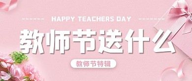 教师节礼物粉色简约公众号首图