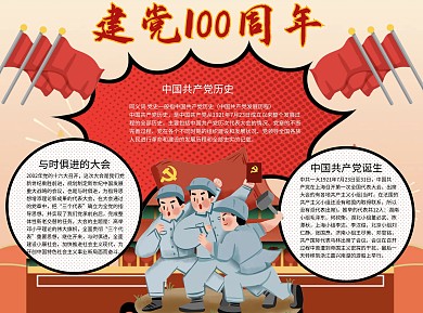 建党100周年历史Word手抄报