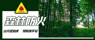 森林防火注意防火绿色简约公众号首图