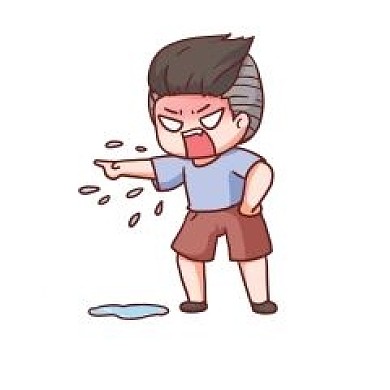讲话骂人喷口水愤怒男孩