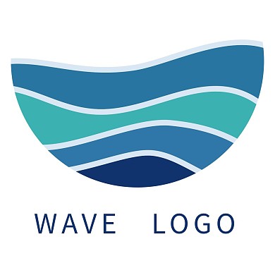 海浪元素标识logo