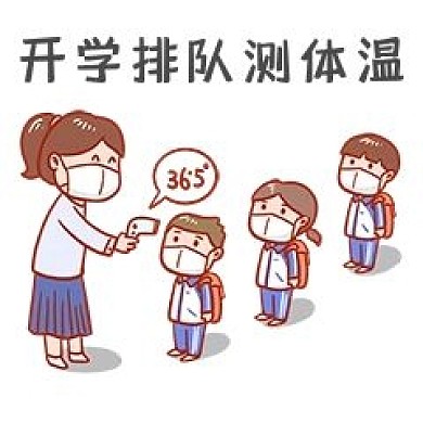 开学季测体温表情包