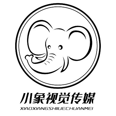 黑色线条大象LOGO