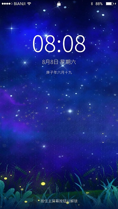 仲夏夜星空花草草地手机桌面