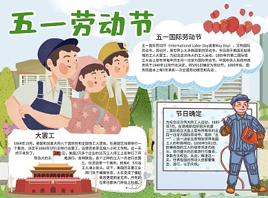 五一劳动节示威Word手抄报