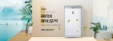 简约家居风淘宝净化器海报