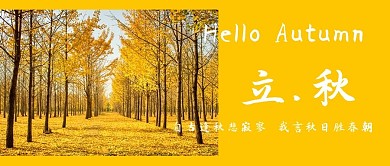 二十四节气黄昏落叶金黄色简约公众号首图