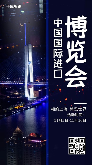 简约风格中国国际进口博览会海报