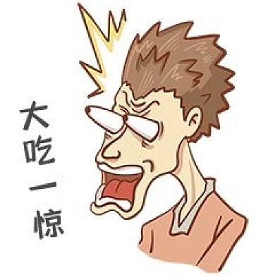 千库编辑原创元素男子惊恐表情包插画元素
