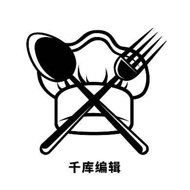 矢量图厨师帽叉子勺子logo