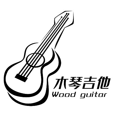 黑色线条吉他LOGO
