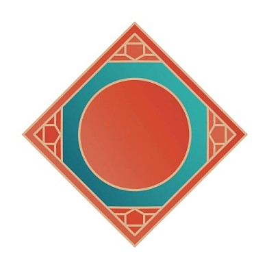 国潮新年立体金边花纹对联公众号次图