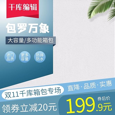 电商淘宝时尚箱包旅行箱主图直通车