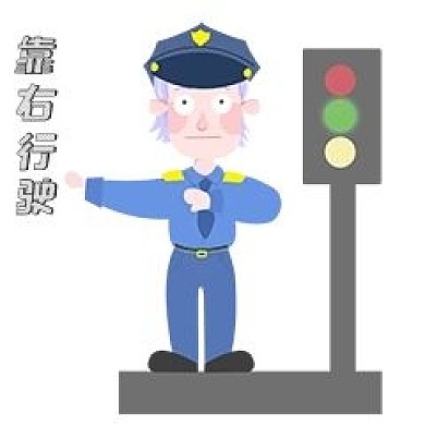 安全教育警察叔叔指挥红绿灯靠右行驶新媒体表情包