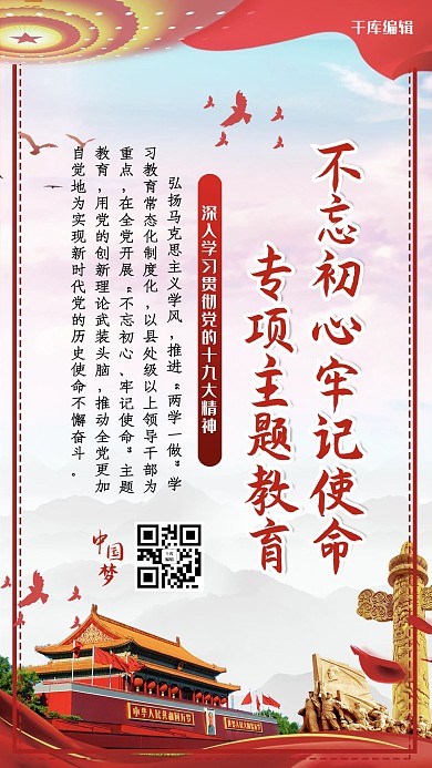 千库编辑原创元素十九大精神学习解读十九大海报