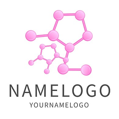 粉色立体分子LOGO