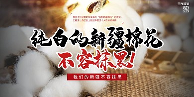 新疆棉花不容抹黑红色简约展板