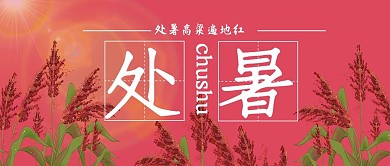 处暑高粱阳光红色写实公众号首图
