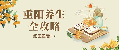 重阳节菊花 点心黄色中国风公众号首图