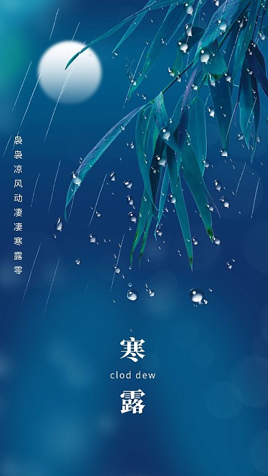 简约风格寒露24节气海报