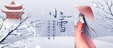 小雪冬天雪景蓝色古风公众号首图