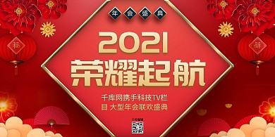 年后灯笼红色大气展板