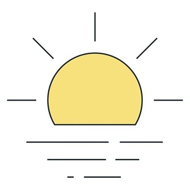 晴天有雾霾线性扁平多色天气图标公众号次图